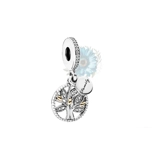 Round family tree dangle charm