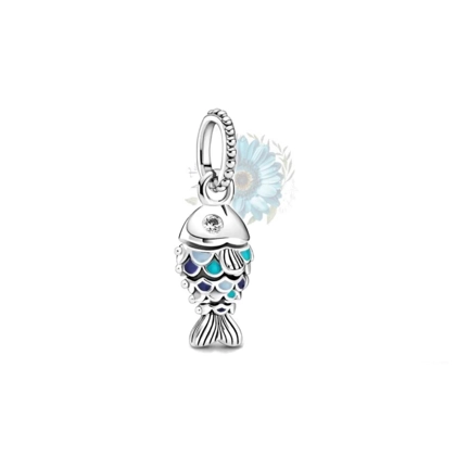 Silver fish charm Silver fish charm