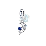 Dolphin gemmed dangle charm