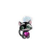 Black cat gem charm