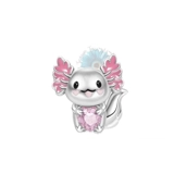 Silver axolotl gem charm