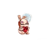 Rose gold rabbit gem charm