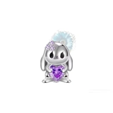 Silver rabbit gem charm
