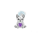 Sitting dog gem charm