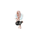 Rose gold emu charm