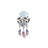 Heart flower gem dreamcatcher charm