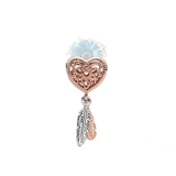 Rose gold heart dreamcatcher charm