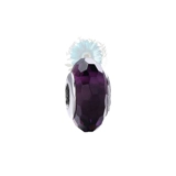 Clear hexagon pattern glass murano charm