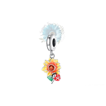 Sunflower ladybird dangle charm Sunflower ladybird dangle charm