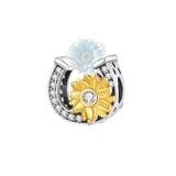 Horseshoe sunflower charm