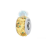 Round yellow sunflower charm