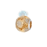 Round golden sunflower charm