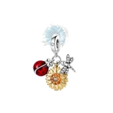 Sunflower and ladybird charm