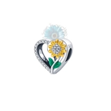 Jewelled sunflower heart charm