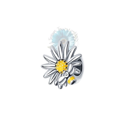 Sunflower and bee charm Sunflower and bee charm