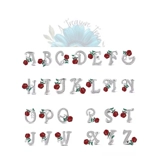 Rose letter charm