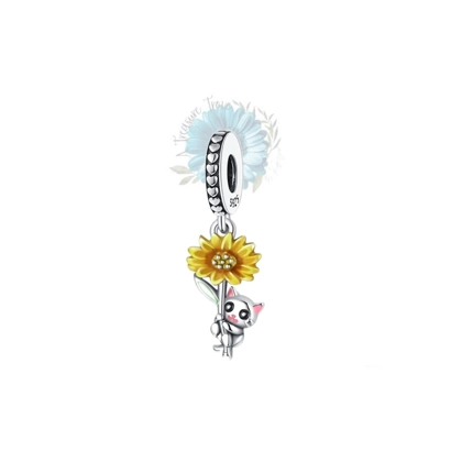 Sunflower hanging cat charm Sunflower hanging cat charm