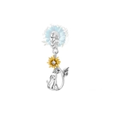 Sunflower playing cat charm