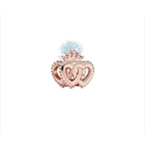 Double heart with crown charm
