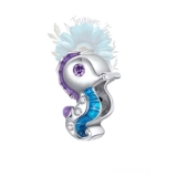 Blue and purple seahorse charm