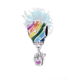 Rainbow hot air balloon charm