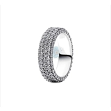 Jewelled silver ring