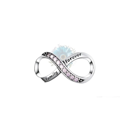 Family forever jewelled infinity charm