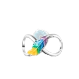 Rainbow feather infinity charm