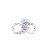 Jewelled butterfly infinity charm