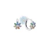 Rainbow coloured flower hoops