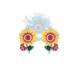 Sunflower and ladybug stud earrings