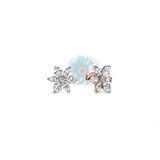 Rose gold flower stud earrings