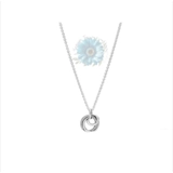 Encircled hoop rings necklace