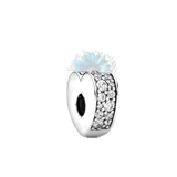 Silver jewelled heart shape charm