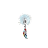 Coloured feather dangle charm