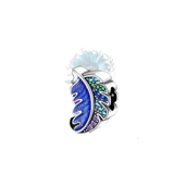 Blue jewelled feather charm