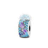 Blue and purple feather safety clip