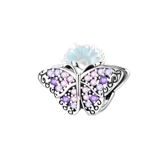 Silver jewelled butterfly charm
