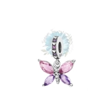 Pink and purple butterfly charm