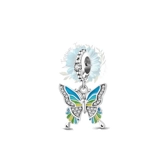 Blue, green, yellow butterfly charm