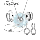 Silver double hoop full gift set
