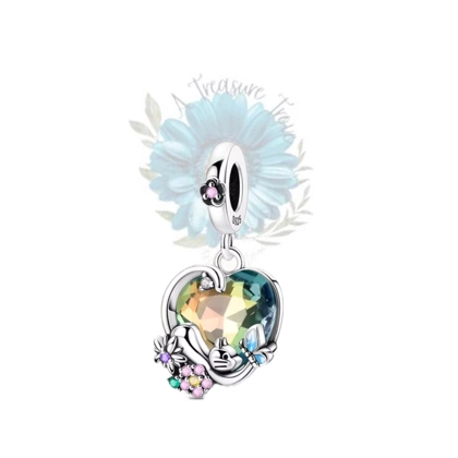 Heart, cat and butterfly charm Heart, cat and butterfly charm