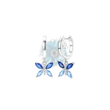 Butterfly dangle hoop earrings
