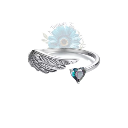 Feather and heart ring Feather and heart ring