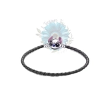 Stitch face leather charm bracelet