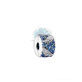 Feather and blue jewel safety clip