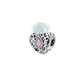 Heart with teardrop stone charm