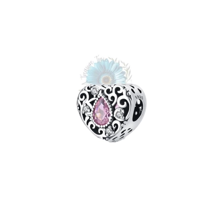 Heart with teardrop stone charm Heart with teardrop stone charm