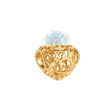 Gold filigree heart charm