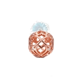 Rose gold round heart charm